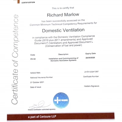 ventilation certification