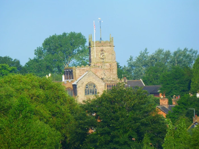 view of church