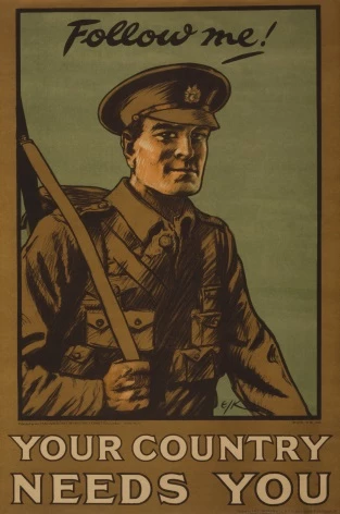 vintage ww1 poster follow me your country needs you