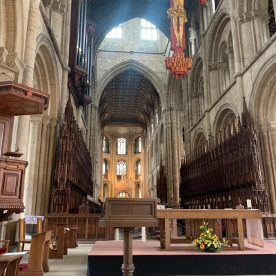 weds 26 may   inside peterborough cathedral