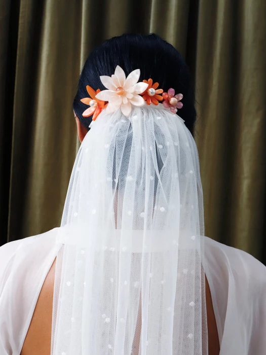 wolf and moon comb with paper to lace cirrus top and polka dot veil
