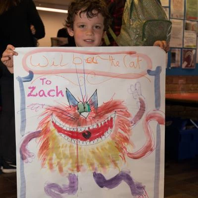 zach with his 39wilbur39 illustration